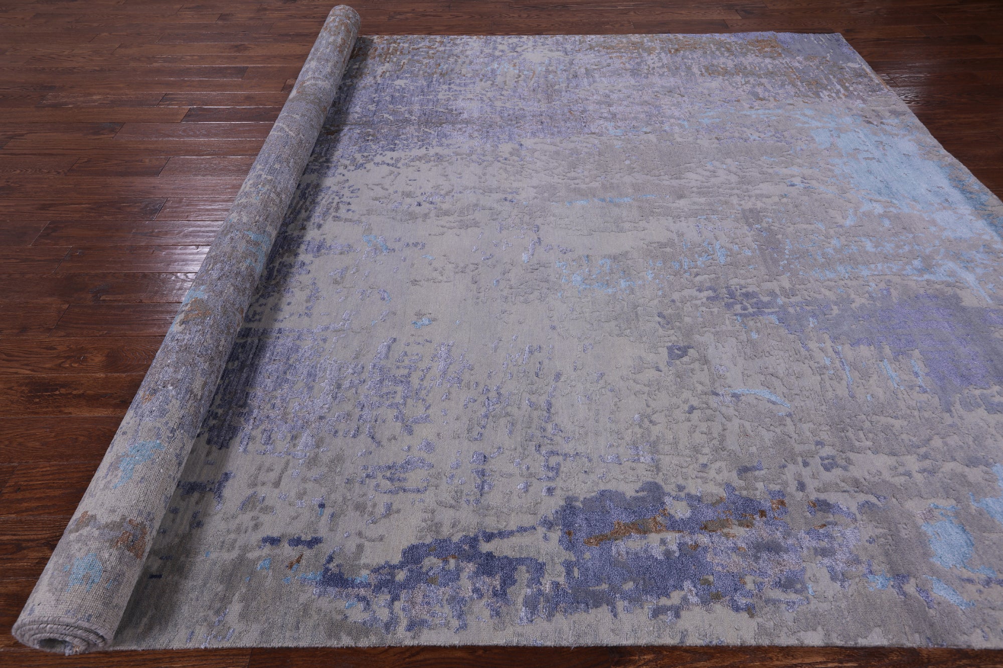 Modern Handmade Wool & Silk Rug - 9' 0" X 12' 2" - Golden Nile