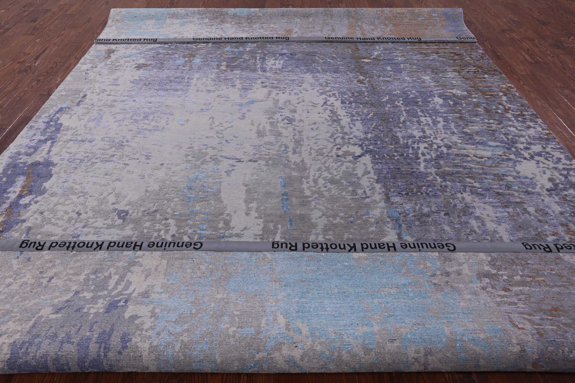 Modern Handmade Wool & Silk Rug - 9' 0" X 12' 2" - Golden Nile