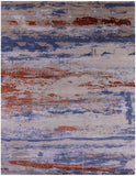 Contemporary Handmade Wool & Silk Rug - 7' 11" X 10' 2" - Golden Nile