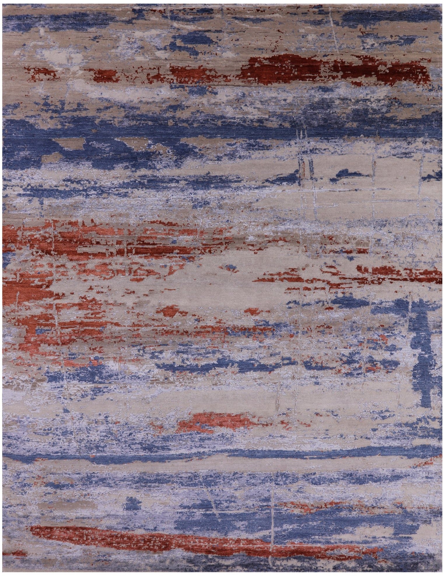 Contemporary Handmade Wool & Silk Rug - 7' 11" X 10' 2" - Golden Nile