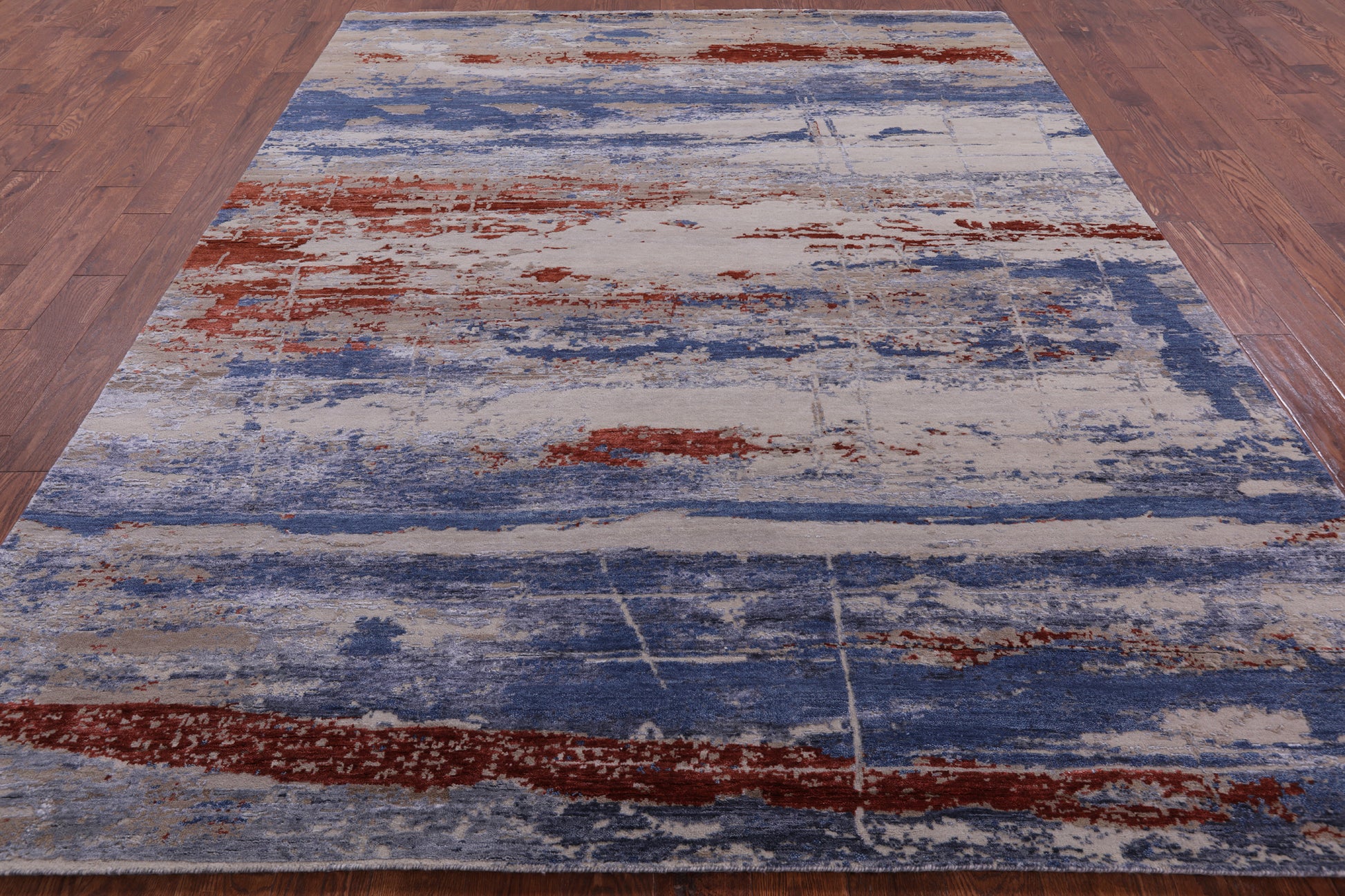 Contemporary Handmade Wool & Silk Rug - 7' 11" X 10' 2" - Golden Nile