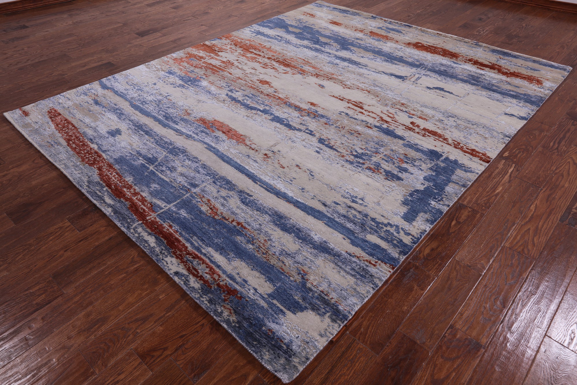 Contemporary Handmade Wool & Silk Rug - 7' 11" X 10' 2" - Golden Nile