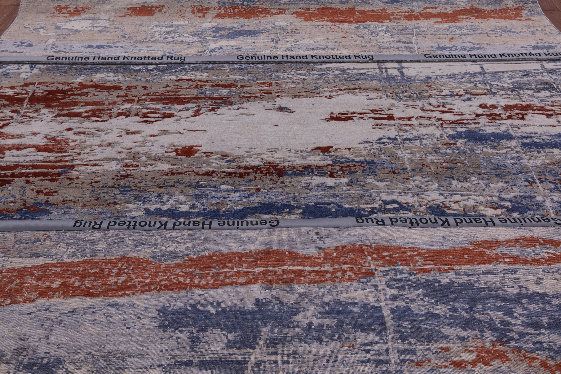 Contemporary Hand Knotted Wool & Silk Rug - 9' 10" X 13' 3" - Golden Nile