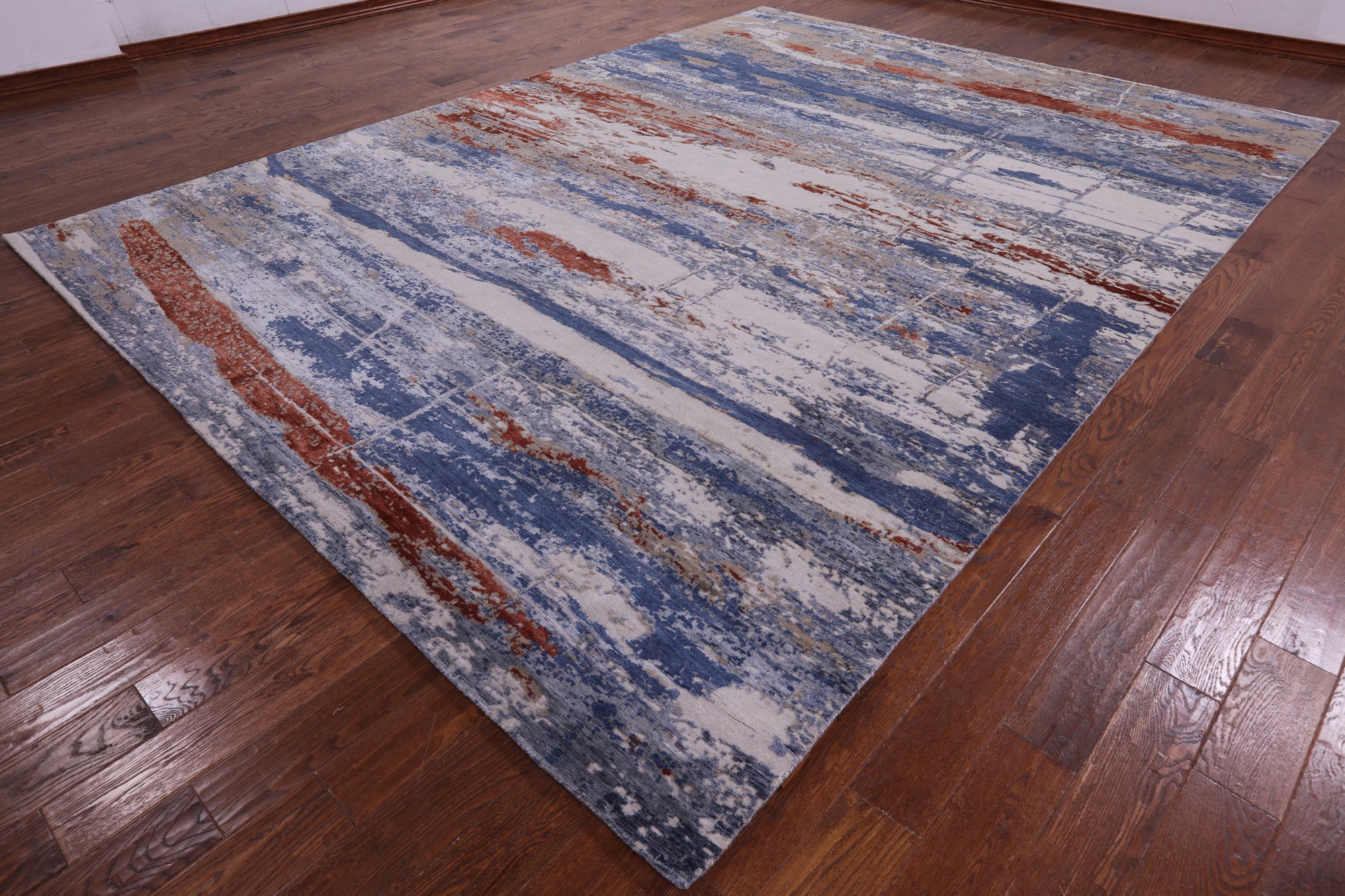 Contemporary Hand Knotted Wool & Silk Rug - 9' 10" X 13' 3" - Golden Nile