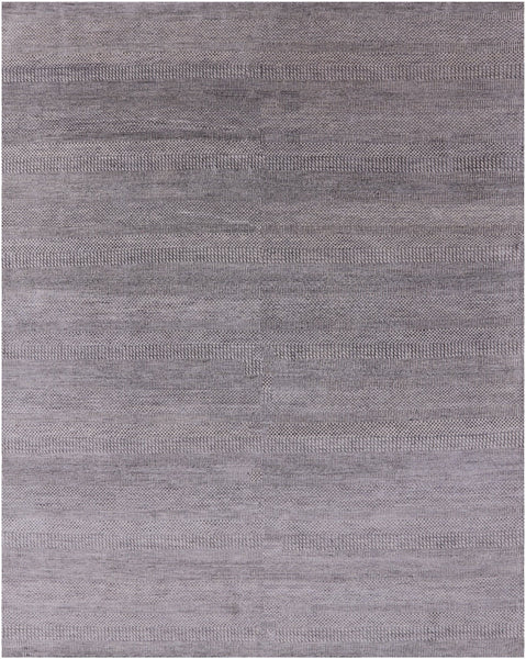 Grey Savannah Grass Handmade Wool & Silk Rug - 7' 10" X 10' 1" - Golden Nile