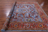 Blue Persian Fine Serapi Handmade Wool Rug - 8' 2" X 10' 1" - Golden Nile