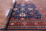 Blue Persian Fine Serapi Hand Knotted Wool Rug - 9' 10" X 14' 6" - Golden Nile