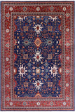 Blue Persian Fine Serapi Hand Knotted Wool Rug - 9' 10" X 14' 6" - Golden Nile
