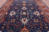 Blue Persian Fine Serapi Hand Knotted Wool Rug - 9' 10" X 14' 6" - Golden Nile