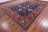 Blue Persian Fine Serapi Hand Knotted Wool Rug - 9' 10" X 14' 6" - Golden Nile