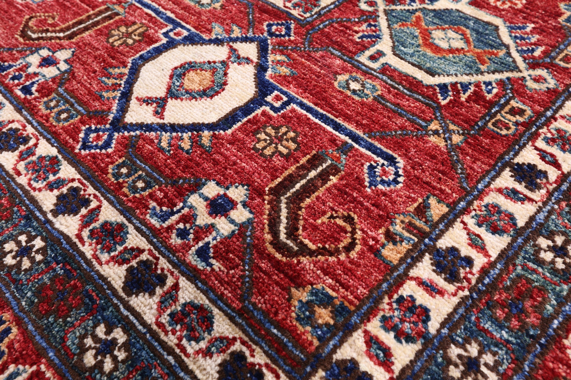 Blue Persian Fine Serapi Hand Knotted Wool Rug - 9' 10" X 14' 6" - Golden Nile