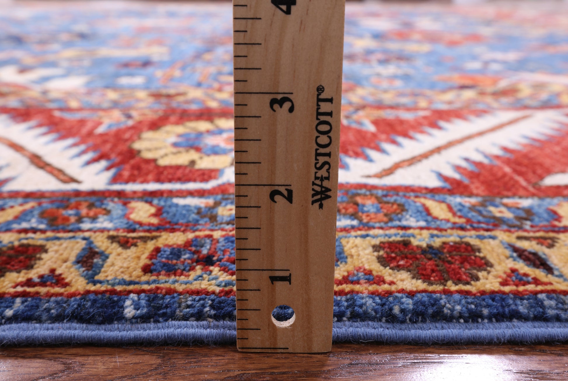 Blue Persian Fine Serapi Handmade Wool Rug - 10' 2" X 13' 8" - Golden Nile