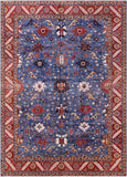 Blue Persian Fine Serapi Handmade Wool Rug - 10' 2" X 13' 8" - Golden Nile