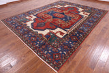 Red Persian Fine Serapi Handmade Wool Rug - 9' 3" X 12' 0" - Golden Nile