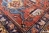 Blue Persian Fine Serapi Handmade Wool Rug - 12' 1" X 14' 9" - Golden Nile