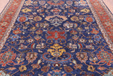 Blue Persian Fine Serapi Handmade Wool Rug - 8' 1" X 9' 10" - Golden Nile