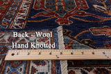 Blue Persian Fine Serapi Handmade Wool Rug - 8' 1" X 9' 10" - Golden Nile