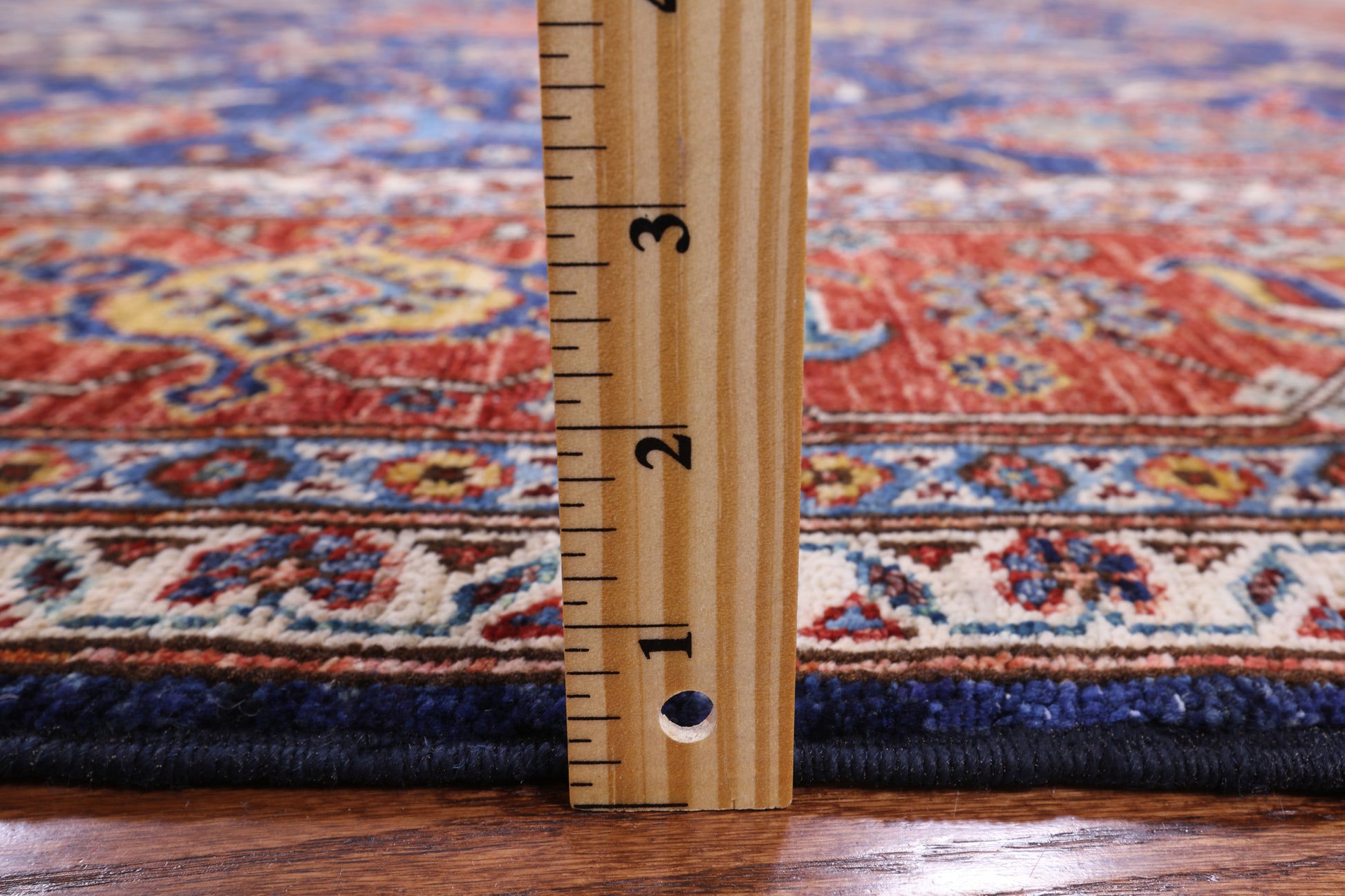Blue Persian Fine Serapi Handmade Wool Rug - 8' 1" X 9' 10" - Golden Nile