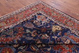 Blue Persian Fine Serapi Handmade Wool Rug - 8' 1" X 9' 10" - Golden Nile