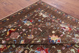 Brown Peshawar Handmade Wool Rug - 8' 1" X 9' 9" - Golden Nile