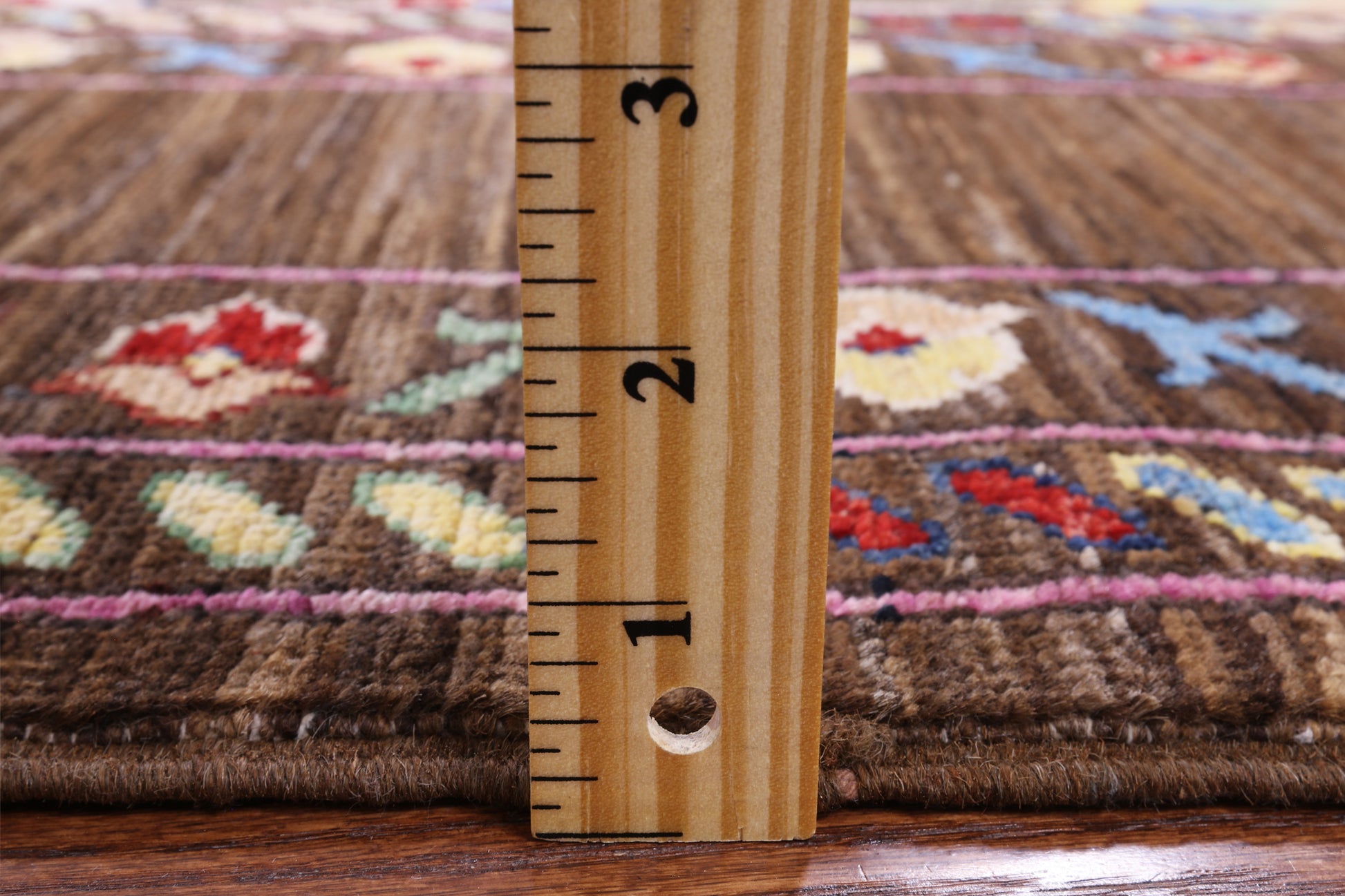 Brown Peshawar Handmade Wool Rug - 8' 1" X 9' 9" - Golden Nile
