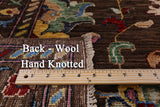 Brown Peshawar Handmade Wool Rug - 8' 1" X 9' 9" - Golden Nile