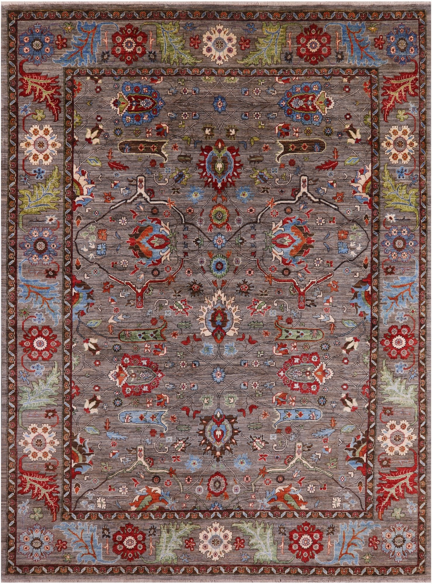 Persian Fine Serapi Hand Knotted Wool Rug - 8' 10" X 11' 6" - Golden Nile