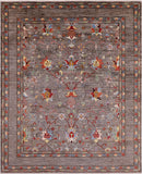 Peshawar Hand Knotted Wool Rug - 8' 0" X 9' 8" - Golden Nile