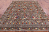 Peshawar Hand Knotted Wool Rug - 8' 0" X 9' 8" - Golden Nile
