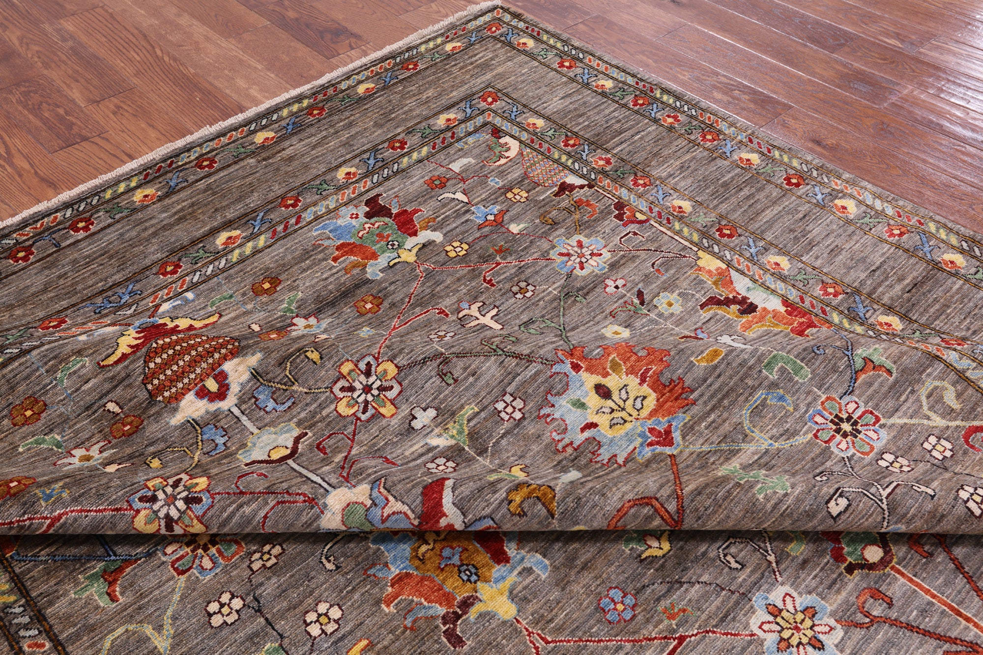 Peshawar Hand Knotted Wool Rug - 8' 0" X 9' 8" - Golden Nile