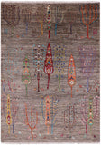 Tribal Persian Gabbeh Handmade Wool Rug - 5' 7" X 7' 9" - Golden Nile