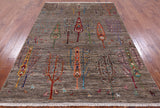 Tribal Persian Gabbeh Handmade Wool Rug - 5' 7" X 7' 9" - Golden Nile