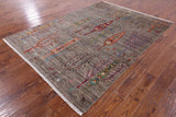 Tribal Persian Gabbeh Handmade Wool Rug - 5' 7" X 7' 9" - Golden Nile