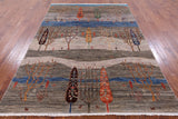 Persian Tribal Gabbeh Hand Knotted Wool Rug - 5' 8" X 7' 11" - Golden Nile
