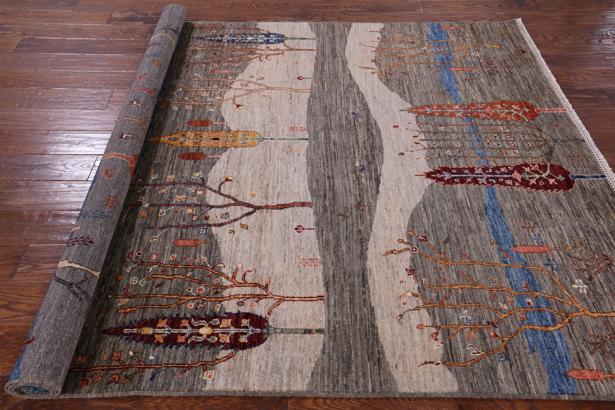 Persian Tribal Gabbeh Hand Knotted Wool Rug - 5' 8" X 7' 11" - Golden Nile