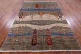 Persian Tribal Gabbeh Hand Knotted Wool Rug - 5' 8" X 7' 11" - Golden Nile