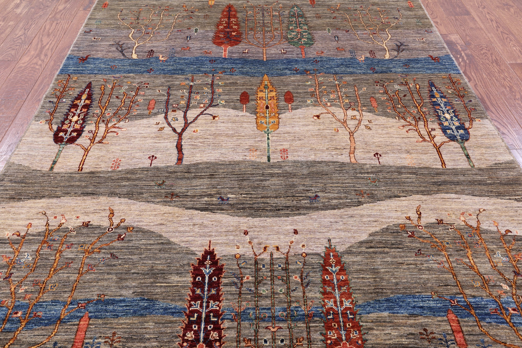 Persian Tribal Gabbeh Hand Knotted Wool Rug - 5' 8" X 7' 11" - Golden Nile