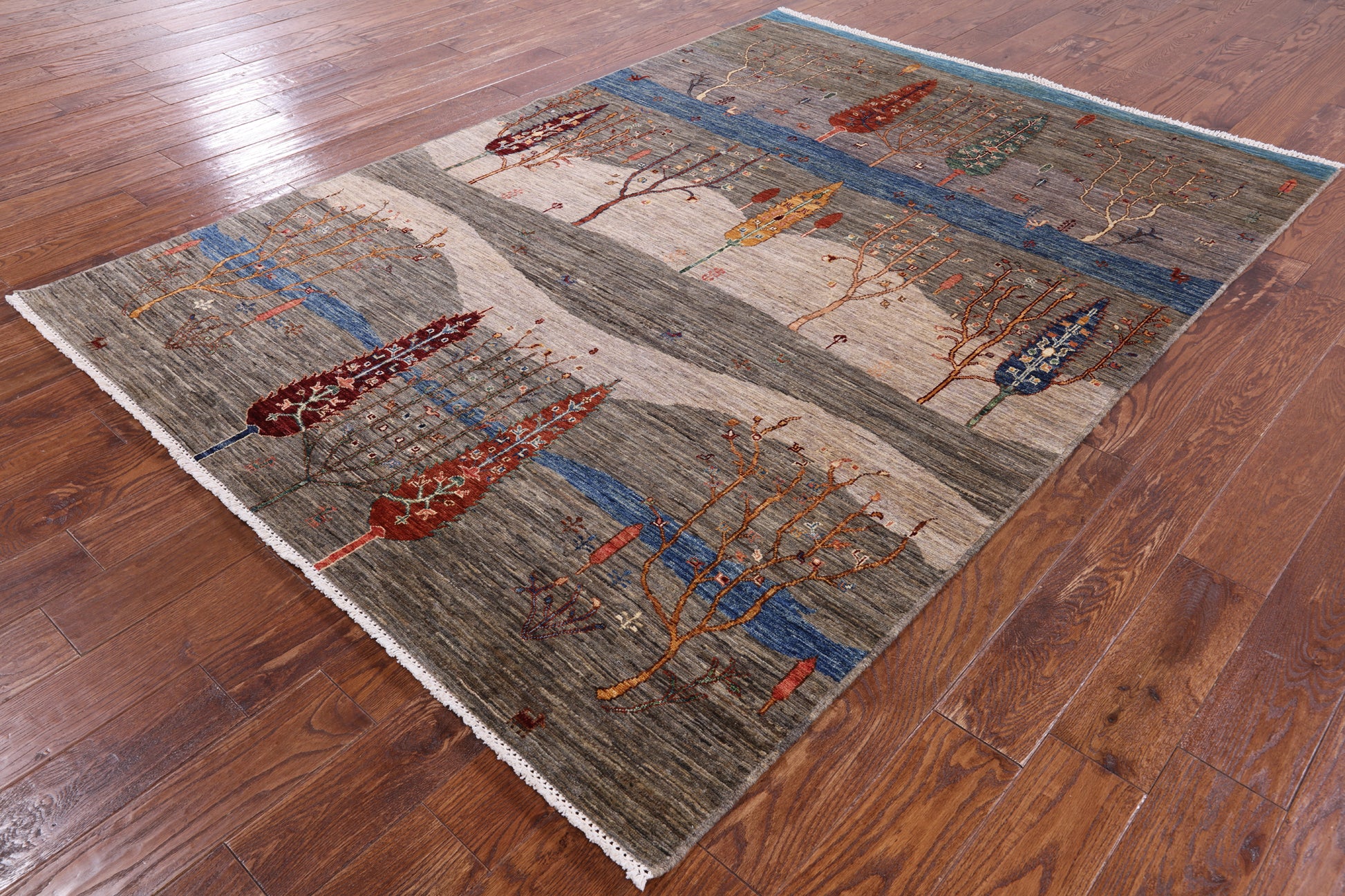 Persian Tribal Gabbeh Hand Knotted Wool Rug - 5' 8" X 7' 11" - Golden Nile