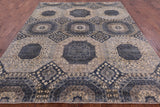 Geometric Persian Mamluk Hand Knotted Wool Rug - 8' 0" X 9' 10" - Golden Nile