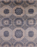 Geometric Persian Mamluk Hand Knotted Wool Rug - 8' 0" X 9' 10" - Golden Nile