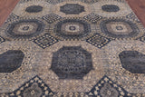 Geometric Persian Mamluk Hand Knotted Wool Rug - 8' 0" X 9' 10" - Golden Nile