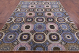 Geometric Persian Mamluk Hand Knotted Wool Rug - 7' 11" X 9' 10" - Golden Nile
