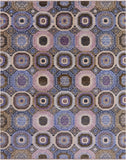 Geometric Persian Mamluk Hand Knotted Wool Rug - 7' 11" X 9' 10" - Golden Nile