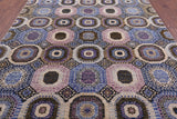 Geometric Persian Mamluk Hand Knotted Wool Rug - 7' 11" X 9' 10" - Golden Nile