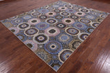 Geometric Persian Mamluk Hand Knotted Wool Rug - 7' 11" X 9' 10" - Golden Nile