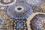 Geometric Persian Mamluk Hand Knotted Wool Rug - 7' 11" X 9' 10" - Golden Nile
