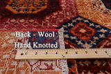 Geometric Persian Mamluk Hand Knotted Wool Rug - 8' 0" X 9' 9" - Golden Nile