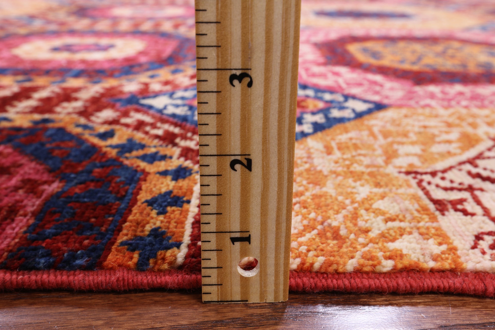 Geometric Persian Mamluk Hand Knotted Wool Rug - 8' 0" X 9' 9" - Golden Nile