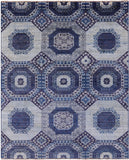 Geometric Persian Mamluk Hand Knotted Wool Rug - 7' 9" X 9' 8" - Golden Nile