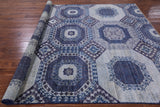 Geometric Persian Mamluk Hand Knotted Wool Rug - 7' 9" X 9' 8" - Golden Nile
